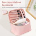 thumbnail image 2 of Neceser de Viaje Mujer, Cosmetiquera para Maquillaje Gran Capacidad Bolsa de Cosméticos PU Impermeable Organizador Portátil Con Asa y Cremallera Baño Tocador Aseo (Púrpura), 2 of 4