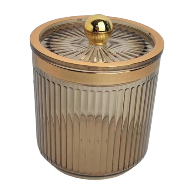 Soporte para bastoncillos de algodón para maquillaje, tarro, organizador de cosméticos, herramienta de maquillaje, caja de almacenamiento, dispensador Ámbar