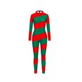 thumbnail image 4 of FYEGRE Elegant Christmas Performance Bodysuit Stage With Classic Candy Stripes Design For Holiday Shows And Events Red XL, 4 of 4
