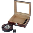 thumbnail image 4 of Decorebay Handmade Cigar Humidor Cigar Box Holds 10-20 Cigars Desktop Box Humidor with humidifier Hygrometer and Cutter (Walnut), 4 of 4