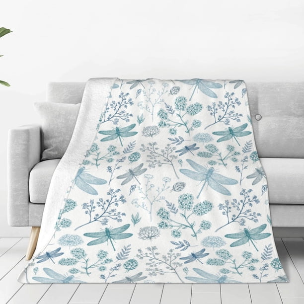 Balery Dragonfly Manta de Felpa Suave y Acogedora – Cobija de Franela Aterciopelada para Cama, Lavable y Cálida para Sofá, Mascotas, Transpirable-50"x40"