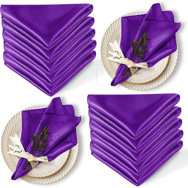 Xiao Hua Servilletas de poliéster, 43 x 43 cm, lavables, para restaurantes, bodas y festividades, paquete de 10, color rosa oscuro.
