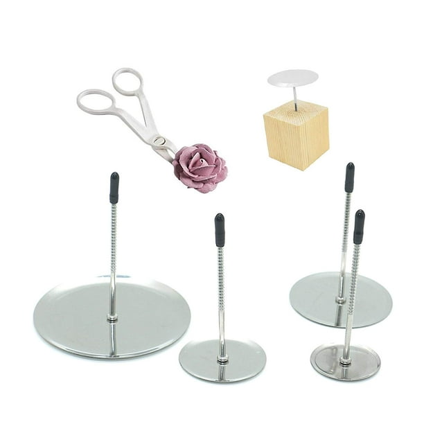 Cake Flower Nail Flower Lifters Wood Holder 6 Pcs Set Stainless Steel Cake Cupcake Decor Tools Baking Tools For Icing Flowers Decoration Walmart Com Walmart Com