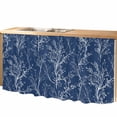 thumbnail image 2 of Dark Blue Botanical Cabinet Curtain 28"W x 51"L, Vintage Floral Plants Branch Dust-Proof Privacy Curtain for Closet Shelves Self Adhesive, Sink Skirt for Bathroom Vanity Kitchen Laundry Room, 2 of 9