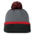 thumbnail image 2 of Women's Fanatics  Charcoal Chicago Blackhawks Cuffed Knit Hat with Pom, 2 of 2