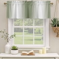 thumbnail image 3 of Green White Ombre Valances for Windows, Decorative Rod Pocket Window Valance Curtains, Country Pastoral Gradient Minimalist Short Curtain Drapes for Kitchen/Living Room, 2 Panels, 42" W x 12" L, 3 of 8
