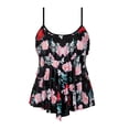 thumbnail image 3 of Womens Plus Size Tankini Swimsuits with Shorts 2 Piece Ruffled Bathing Suit Floral Printed Swimwear, 3 of 10
