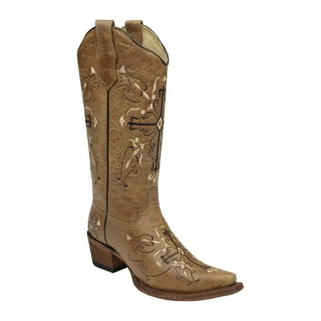 Corral Boots - Corral Circle G Women's L5061 Cross Embroidery Brown
