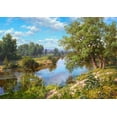 thumbnail image 2 of Basov, Sergej 18x14 White Modern Wood Framed Museum Art Print Titled - Landscape with river, 2 of 4