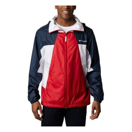 UPC 193855003941 product image for COLUMBIA Mens Red Water Repellant Color Block Wind Breaker Jacket XXL | upcitemdb.com