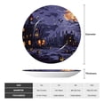 thumbnail image 2 of Balery Mystery House Halloween Night Print Bone China Decorative Plate Ceramic Dinner Plates Art Crafts with Display Stand-7in, 2 of 6