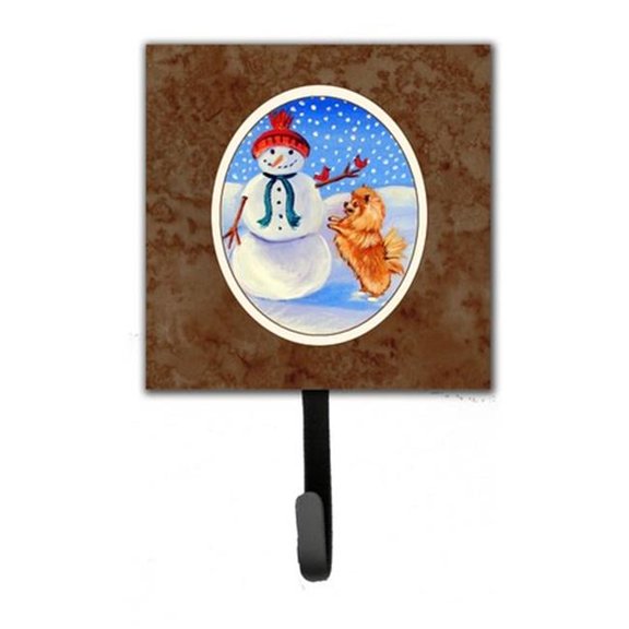 Snowman with Pomeranian Winter Snowman Leash or Key Holder