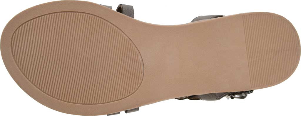 Women's Journee Collection Solay Flat Strappy Sandal Grey Faux Leather 6.5 M