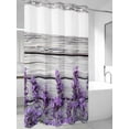thumbnail image 4 of Spring Lavender No Hook Shower Curtain Waterproof,Bathroom Curtains with Snap in Liners and See Through Top Window,Botanical Purple Floral Vintage Wood Grain Hotel Bathtub Curtains Shower 36"Wx78"L, 4 of 8