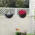 thumbnail image 5 of 1 Pack Semicircle Wall Planter Black Imitation Rattan Flower Baskets Plastic Plant Pot Hanging Houseplant Container Drainage Design for Outdoor Garden Balcony Porch Decor By Yahome, 5 of 7