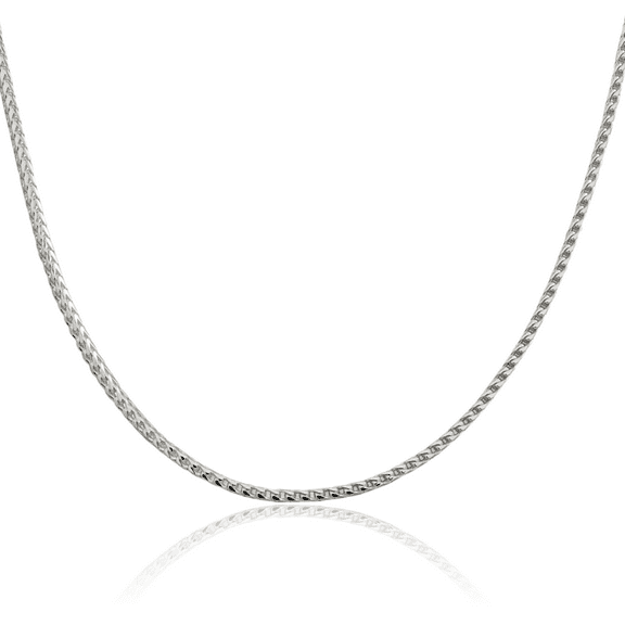 925 Sterling Silver 2.55mm Square Franco Link Chain Necklace