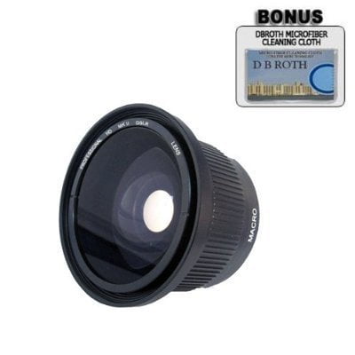 .42x HD Super Wide Angle Fisheye Lens For The Canon Digital EOS Rebel SL1 (100D), T5i (700D), T5, T4i (650D), T3 (1100D), T3i (600D), T1i (500D),.., By