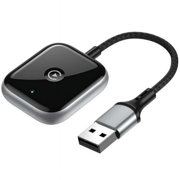 Adaptador Carplay Inalámbrico 2 en 1 Adaptador con Cable A Inalámbrico Caja AI para Automóvil Plug & Play Mini Adaptador Car Play Negro