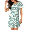 thumbnail image 2 of Naloa Hand Drawn Snake Print Women Nightgowns,Womens Loungewear,Short Sleeve Sleepwear,Comfy Ladies Nightdress, 2 of 6