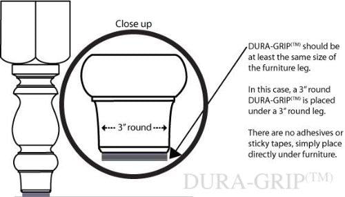 Furniture Floor pad-set of 8 DURA-GRIP 2"SQUARE Non-Slip Rubber No Glue or Nails 