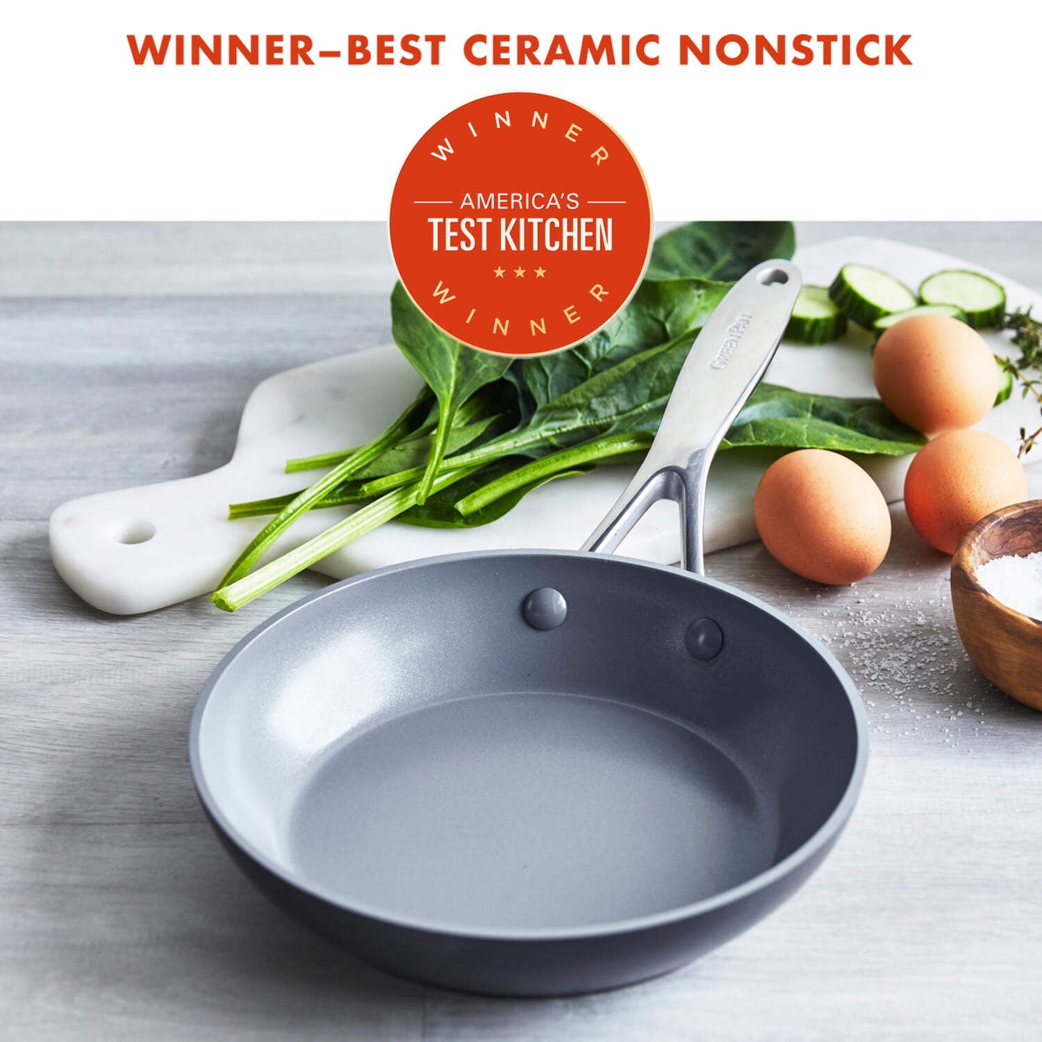 GreenPan Valencia Pro Healthy Ceramic Nonstick 8″ Fry Pan