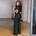 thumbnail image 5 of AURA Plus Size Women Two Piece Outfit Summer Casual Solid Top High Waist Pants Set, 5 of 7