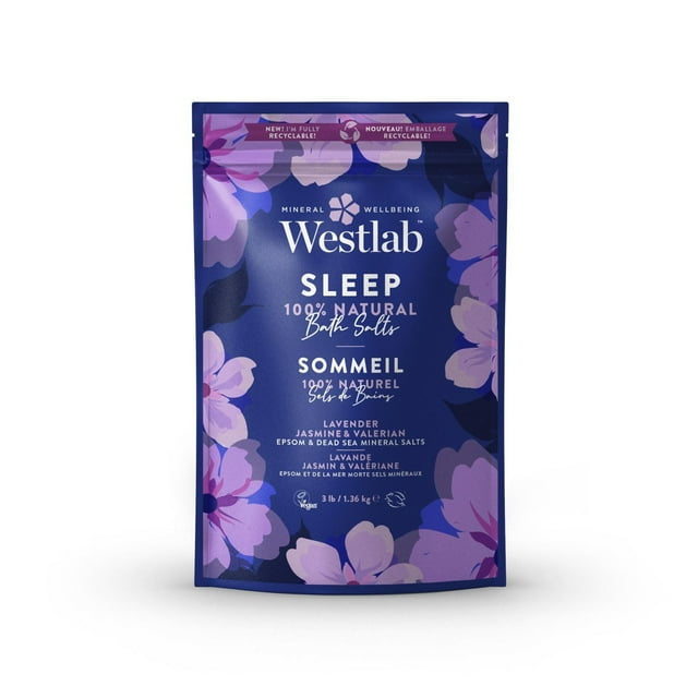 Westlab Sleep -Epsom & Dead Sea Bathing Salts with Lavender, Jasmine & Valerian