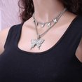 thumbnail image 4 of Gargantilla de mariposa brillante de cristal YONGSHENG, 4 of 5