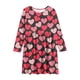 thumbnail image 3 of Vestido de manga larga con cuello redondo para niñas, vestido elástico de manga larga, corte A, estilo patinador con volantes, vestido de recital escolar, vestido de manga larga con cuello redondo par, 3 of 6
