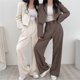 thumbnail image 4 of Puntoco Traje De Viaje De Temperamento De Alta Gama De Moda Para Mujer Conjunto De Solapa De Manga Larga Puntoco Puntoco-8930, 4 of 9