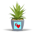 thumbnail image 1 of Love Heart 6 Poker Fake Pineapple Flower Pot Vase Mini Decor, 1 of 3