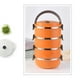 thumbnail image 4 of Matsuzay Caja Bento, contenedor de comida apilable, fiambrera aislante a prueba de fugas de acero inoxidable para microondas, pícnic en casa, Mostrada Naranja/4 capas Matsuzay HA067859-02, 4 of 6