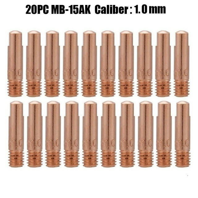 Buse de Gaz à Embout 20 Pcs Mb-15Ak M6*25Mm pour Soudage, Torche, Contact, Embout de Contact, Buse de Gaz