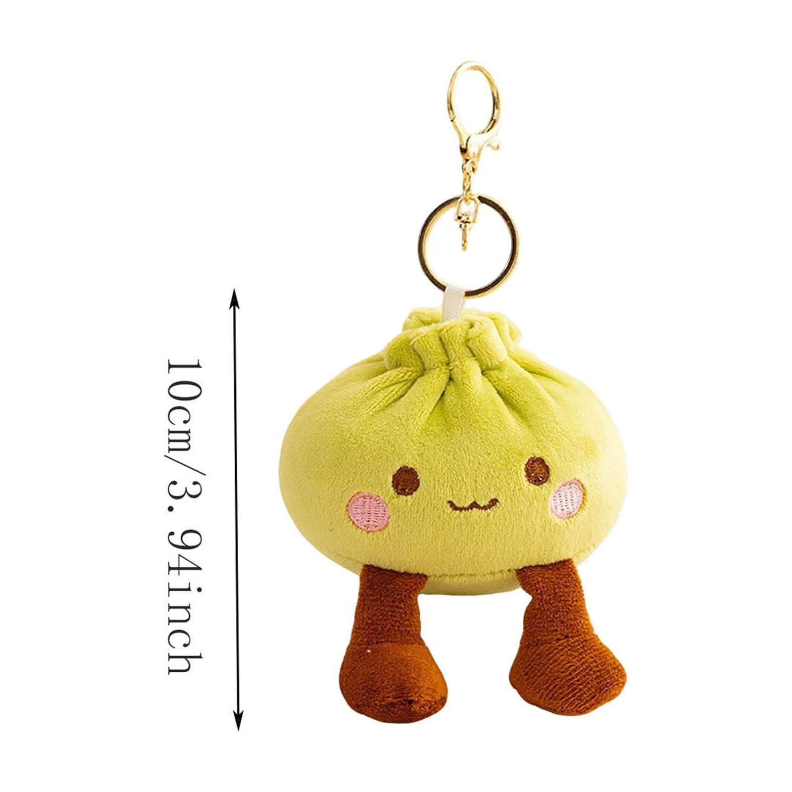 Tusihei 5Pcs Kawaii Dumpling Plush Keychain, Cute Steamed Bun Bag Pendant with Adorable Face, Soft Plush Key Ring with Metal Clasp and Chain for Backpack Purse Keys