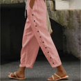 thumbnail image 2 of Diufon Cotton Linen Womens Pants Stripe Printed Lounge Pants High Waist Drawstring Pants with Pockets, 2 of 7