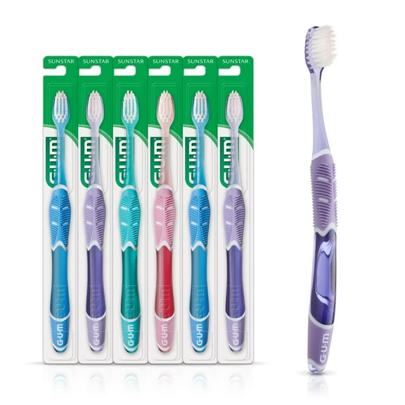 GUM Technique Deep Sensitive  Clean Toothbrush, Compa Count, Ultra Soft Tapered Bristles, 1 Count (Pack of 6)