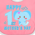 thumbnail image 4 of Inktastic Happy First Mothers Day with Elephant Boys or Girls Baby Bib, 4 of 4