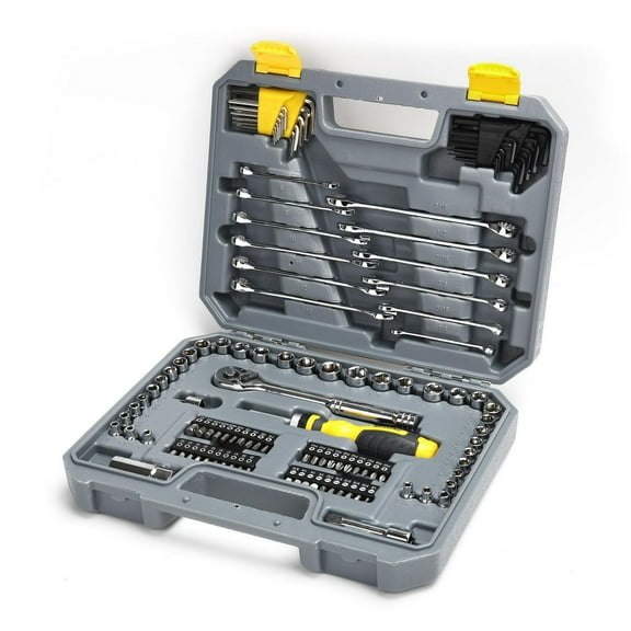 Ensemble d’outils WorkPro Mechanics - 121 pièces, ensemble de clés à cliquet à douille, boîte à outils