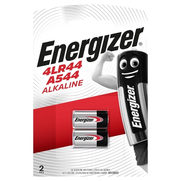 Batería Energizer 4LR44/A544 alcalina de 6 V (paquete de 2)