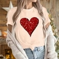 thumbnail image 6 of ICHUANYI Women's Shirts Valentine's Day Fashion Casual Crew Neck Short Sleeve Tops Print T-shirt Cloth New Trending, 6 of 6