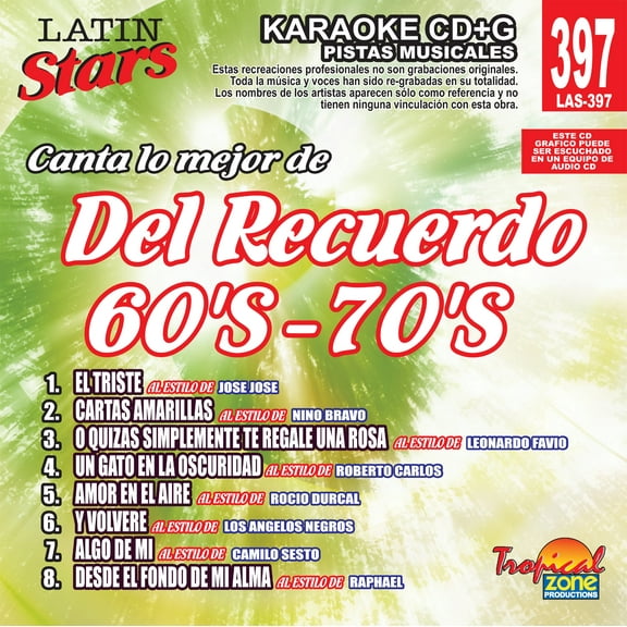 Karaoke Latin Stars 397 Del Recuerdo 60's-70