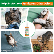 Oimmal Cat Deterrent Spray 120ml, Cat & Kitten Training Aid with Bitter, Anti Scratch Furniture Protector Establish Boundaries & Keep Cat off - 1pack