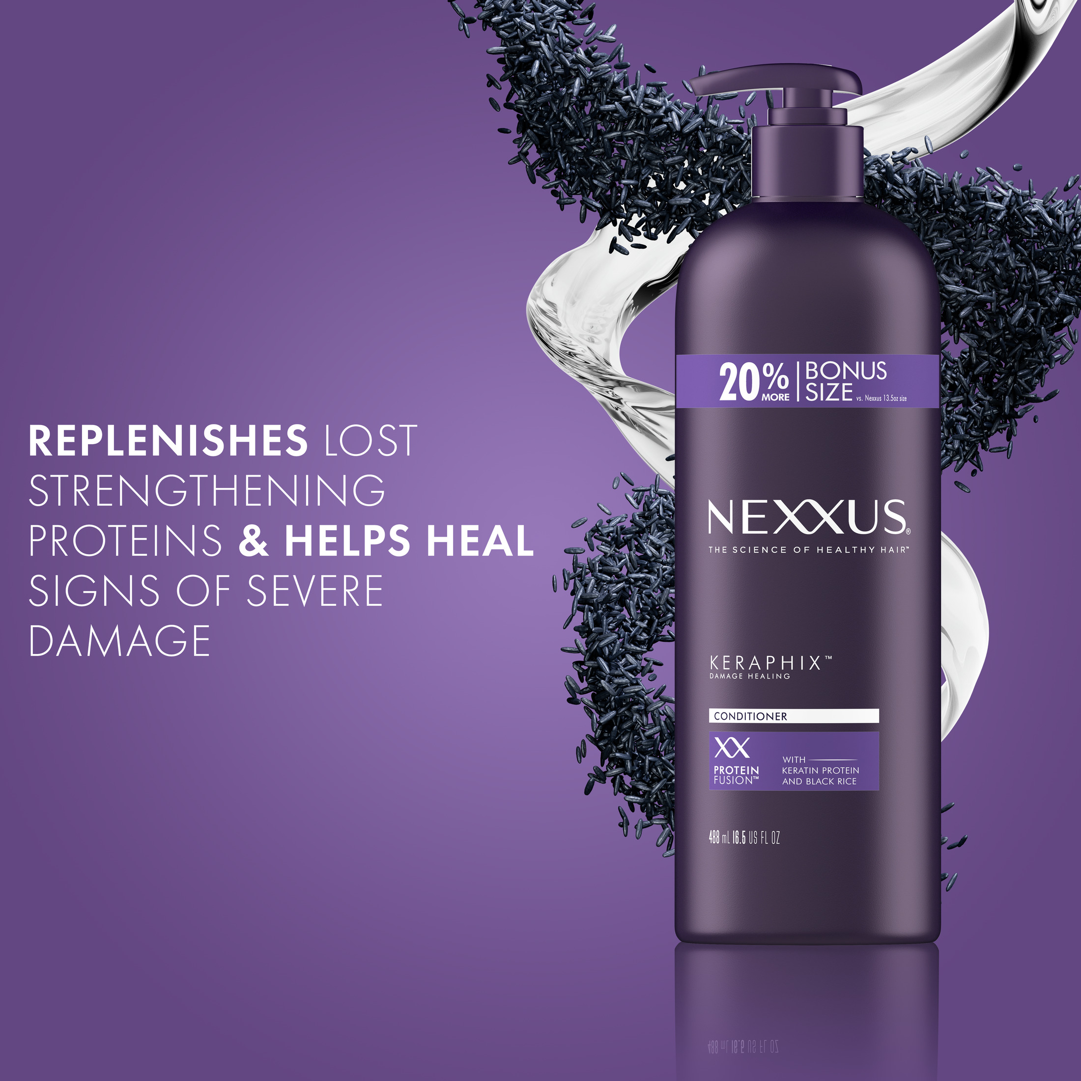 Nexxus Keraphix Conditioner Für Geschädigtes Haar – Mit Keratin & Schwarzem Reis, 100 Ml