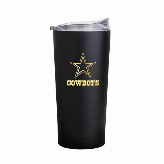 Logo Brands 609-S20PT-BLK-71 Dallas Cowboys Black 20 oz Foil Powder Coat Tumbler