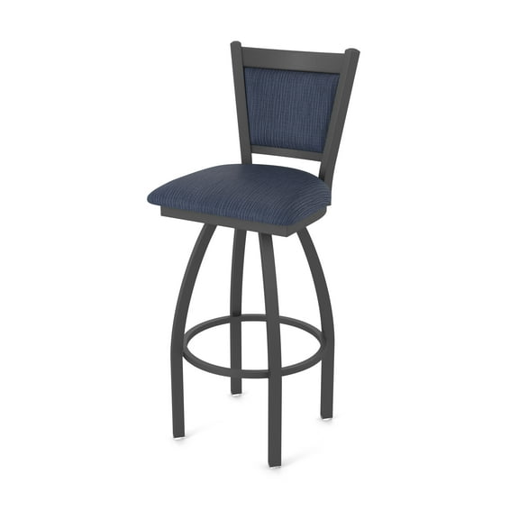 870 Hadleigh 25" Swivel Counter Stool with Pewter Finish and Graph Anchor Seat and Back
