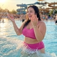 thumbnail image 2 of Agnes Orinda Women's Plus Size 2 Piece Swimsuit Adjustable Spaghetti Straps Tummy Control Swimwear Bikini Bathing Suits 2026 3X Hot Pink, 2 of 8
