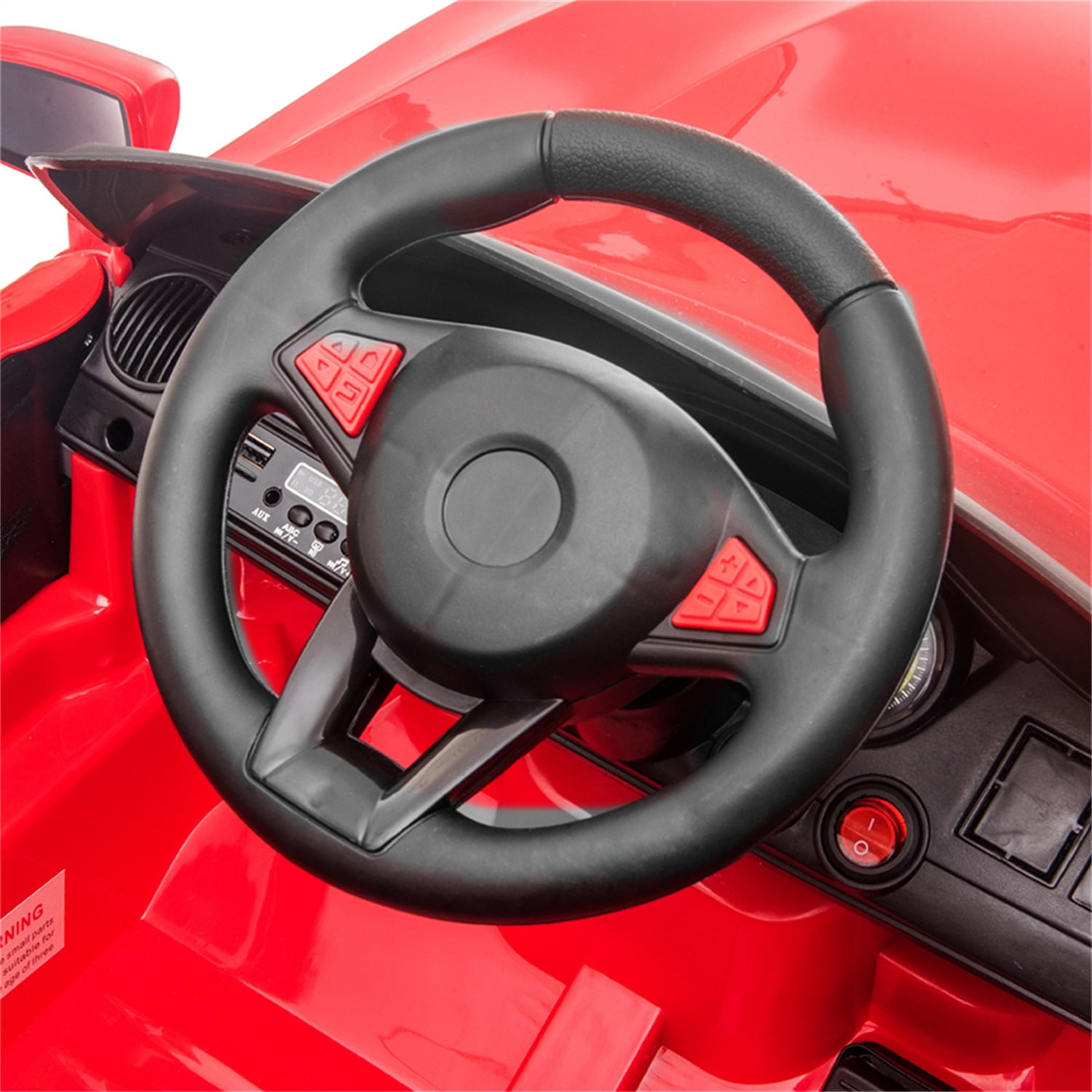 CIPACHO 12V Powered Ride On Car for Kids with 2.4GHZ Remote Control, LED Lights, Red