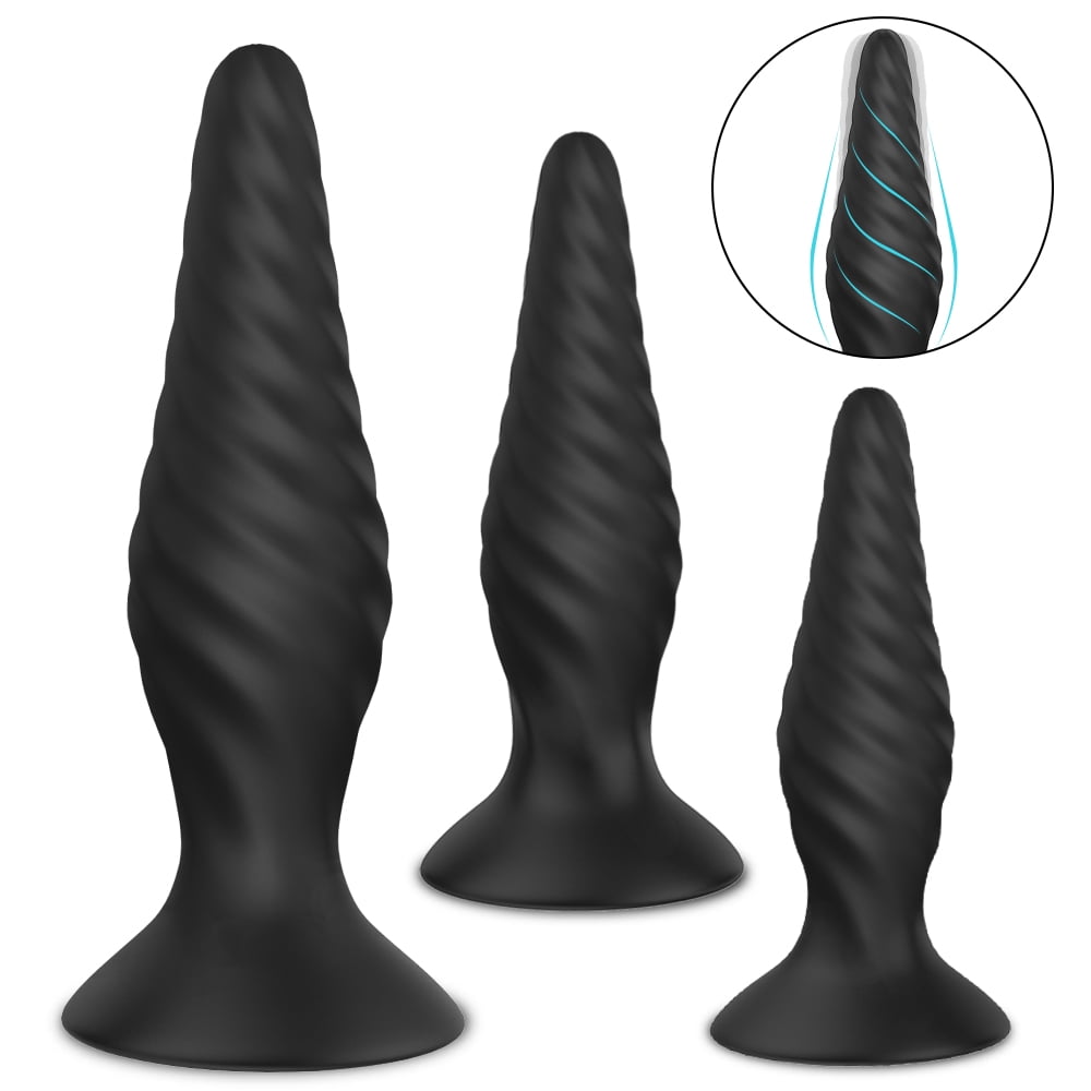 DARZU Silicone Plug, Butt Plugs Training Set for Beginners Advanced Users with Flared Base Prostate Sex Toys