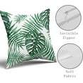 thumbnail image 3 of Tropical Palm Leaf Pillow Covers 18x18 Inch Summer Green Leaves Print Pillowcase Set of 2 Hawaiian Plant Throw Pillow Covers Soft Cotton Square Cushion Covers for Home Couch Sofa Patio Bedroom, 3 of 6