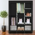 thumbnail image 4 of Wangbujianwang 71" Tall Freestanding Closet Organzier Clothes Garment Rack with Storage Shelves & 3 Hanging Rods (Black), 4 of 12